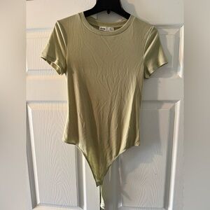 Elodie Sage Green Short Sleeve Bodysuit